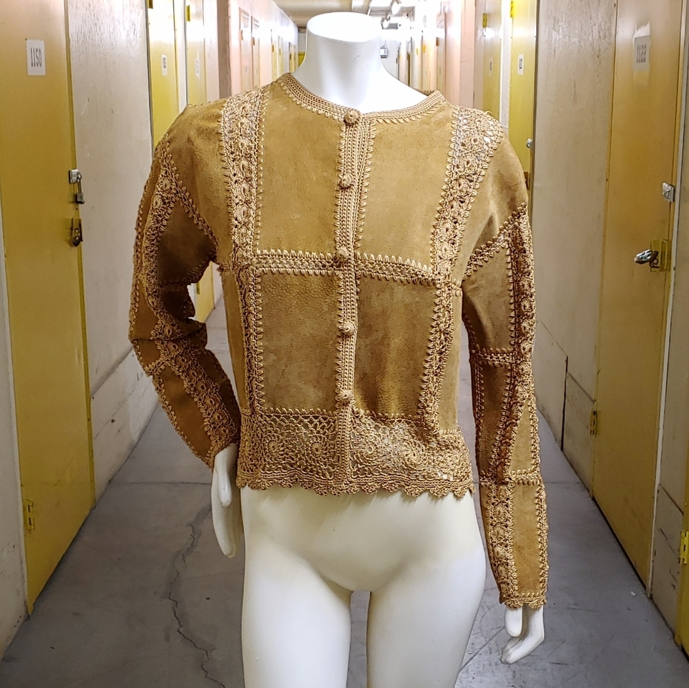 GANTOS Suede/Rayon Top SZ S